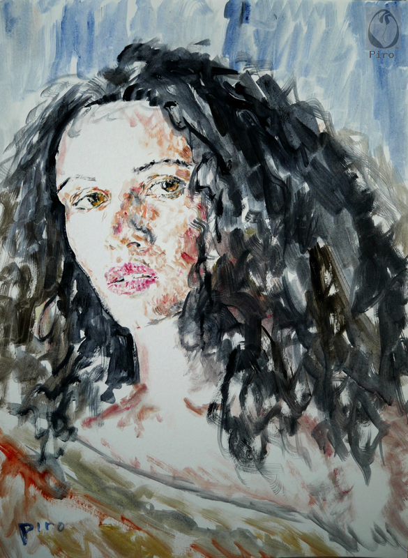 oil on paper - olio su carta di Piro